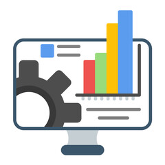 Engineering Monitor Flat Multicolor Icon