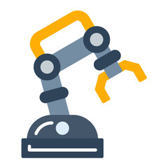 Robotic Arm Flat Multicolor Icon
