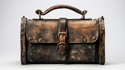 a brown suitcase with a handle