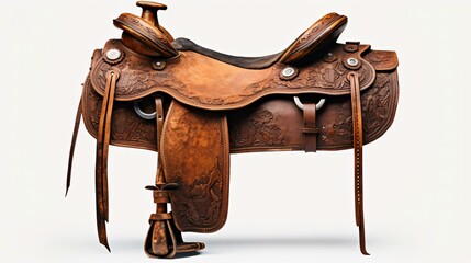 Fototapeta na wymiar a brown leather saddle
