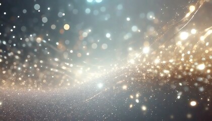 Fototapeta premium キラキラ、ゴールド、シルバー、パーティクル、曲線、光の粒