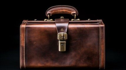 a brown leather briefcase