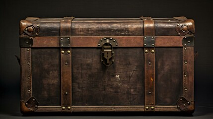 a brown suitcase with a handle - obrazy, fototapety, plakaty