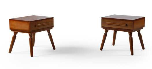 coffee table isolated white background . wooden