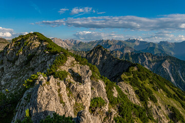 Mountain tour from Entschenkopf to Rubihorn and Gaisalpsee in the Allgau Alps near Reichenbach