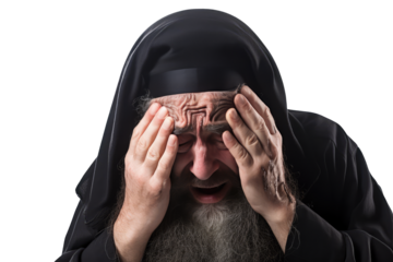 crying Orthodox rabbi