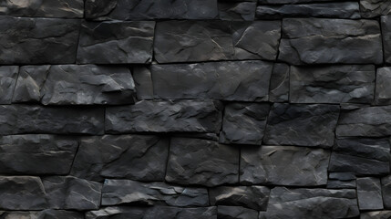 Seamless weathered basalt stone surface with rich dark texture - obrazy, fototapety, plakaty