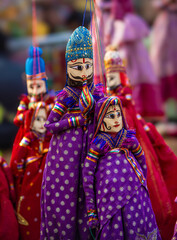 Colorful traditional handmade Rajasthani puppet