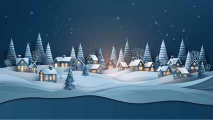 Winter Snow Urban Countryside Landscape city - 683717429