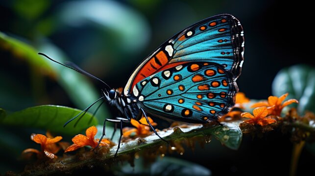 Illustration Beautiful Butterfly Flower Botanical, Background Image, Desktop Wallpaper Backgrounds, HD