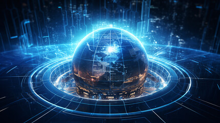 Obraz premium Space Technology Background, Where Technology Meets the Infinite Beyond.