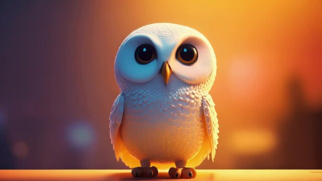 Cute baby owl. Created with Generative AI.