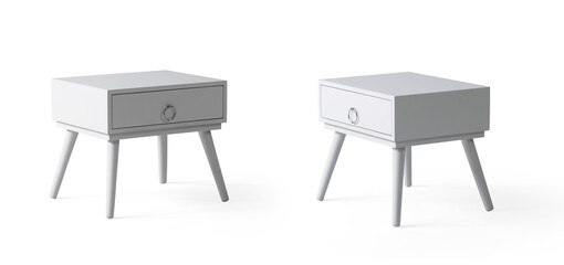 coffee table isolated white background . wooden