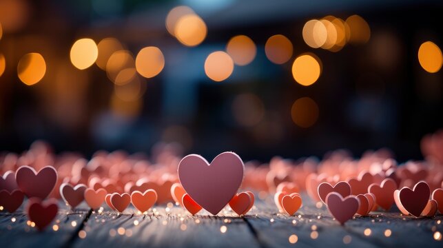 Paper Hearts Valentines Day Card, Background Image, Desktop Wallpaper Backgrounds, HD
