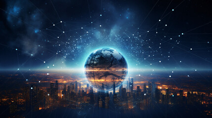 Futuristic Cosmos: Background Image Depicting Cutting-Edge Space Technology and Exploration