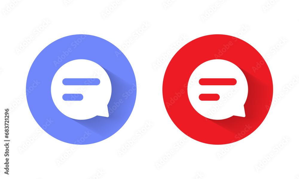 Poster chat, speech bubble message icon vector in flat style