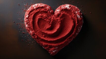 Red Mousse Cake Heart Shape, Background Image, Desktop Wallpaper Backgrounds, HD
