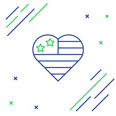 Line USA Independence day icon isolated on white background. 4th of July. United States of America country. Colorful outline concept. Vector