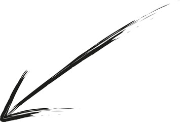 arrow with a brush stroke, arrow Brush Stroke Element with ink.