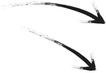 two-way arrow in stroke, arrow in both directions Ink brush stroke element