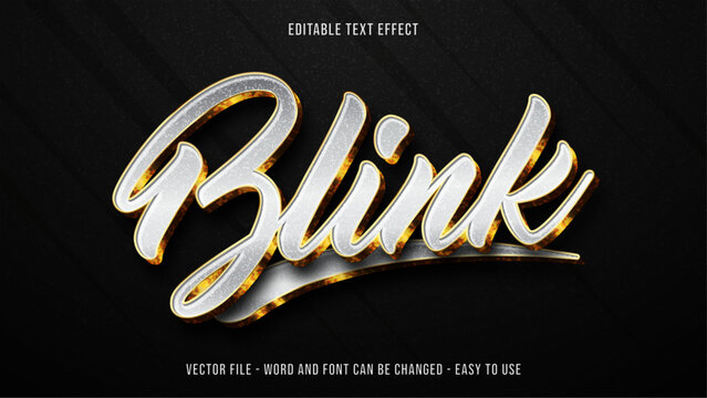 White and gold luxury style editable text effect, gold text style