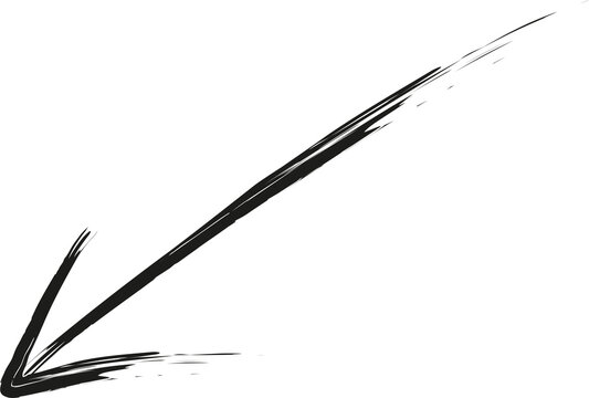 arrow with a brush stroke, arrow Brush Stroke Element with ink.