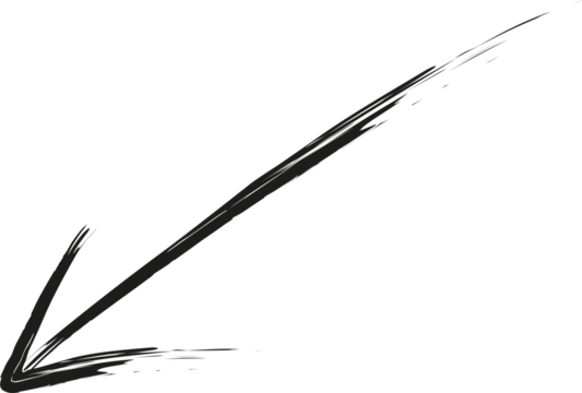 arrow with a brush stroke, arrow Brush Stroke Element with ink.