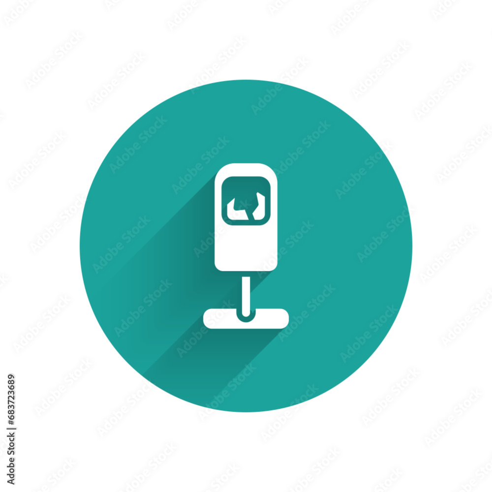 Poster white trash can icon isolated with long shadow. garbage bin sign. recycle basket icon. office trash 