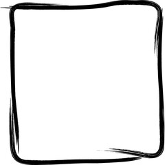 a rectangular frame is drawn with brush strokes in ink