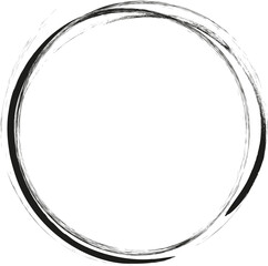 the round frame is drawn with brushstrokes in ink