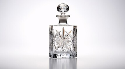 a glass vase with a round object in it