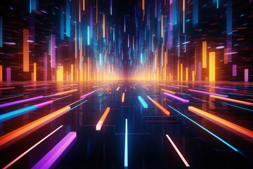 Colorful Light Trails: Data Visualization Concept