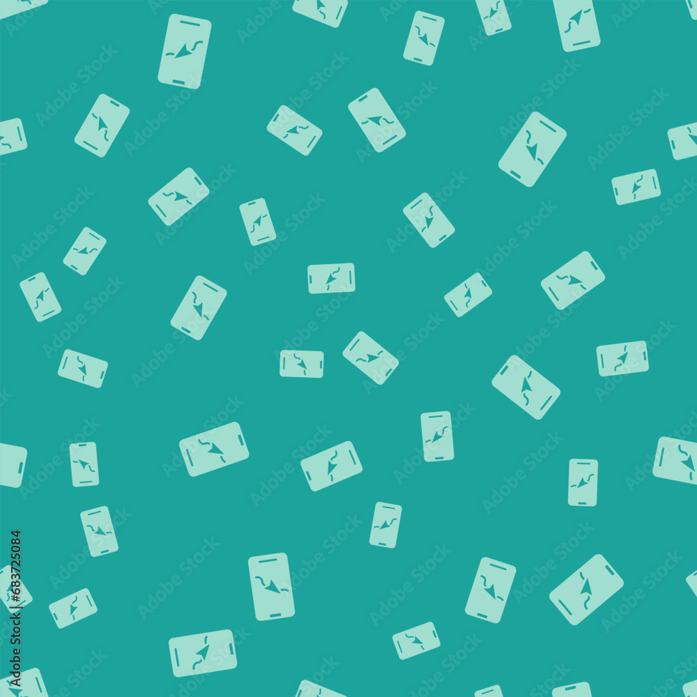 Poster green infographic of city map navigation icon isolated seamless pattern on green background. mobile 