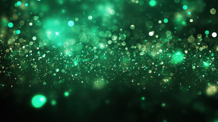 Green Sparkles Abstract Background
