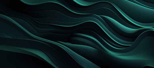 Fototapeta premium Dark Green Abstract Wallpaper with Flowing Lines