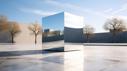 a building with a glass front