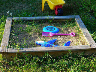 Children's toys in the sandbox