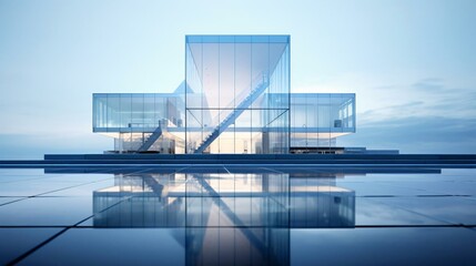 a building with glass walls