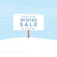 vector winter sale social media post banner template design special winter season