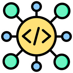 Channel Coding Outline Color Icon