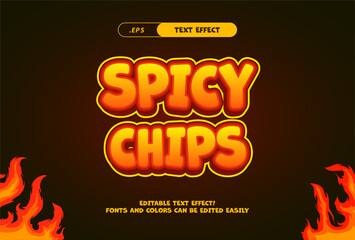 Spicy And Hot Chips Text Effect EPS format editable