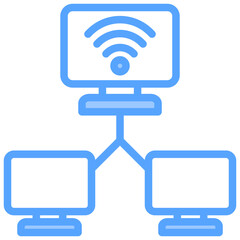 Network Connection Blue Icon