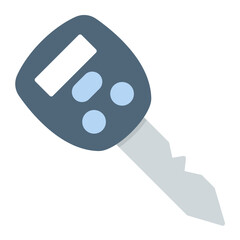 Car Key Flat Multicolor Icon
