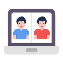 Fototapeta premium Online Meeting Flat Multicolor Icon