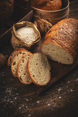 Concept of traditional sourdough bread