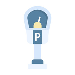 Parking Meter Flat Multicolor Icon