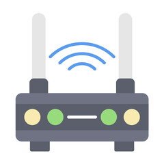 Wifi Router Flat Multicolor Icon