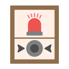 Fire Alarm Flat Multicolor Icon
