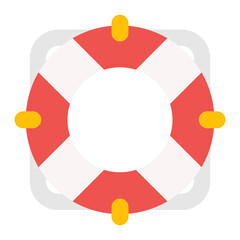 Life Raft Flat Multicolor Icon