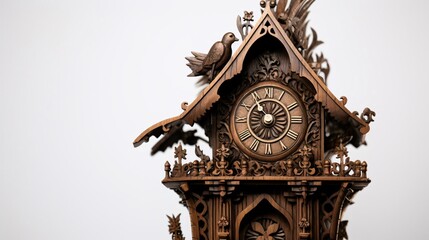 a bird sits on top of a clock tower